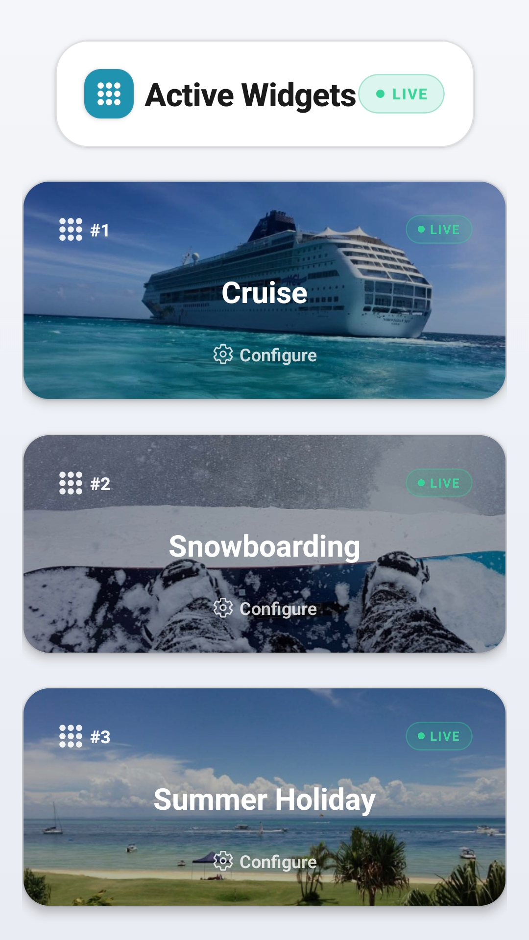 Clockdown countdown app and widget home screen on Android